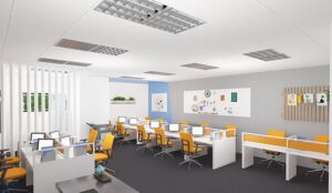 Bố trí văn phòng 40m2 cho 12 chỗ ngồi đẹp
