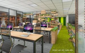 Mẫu thiết kế văn phòng xanh hiện đại